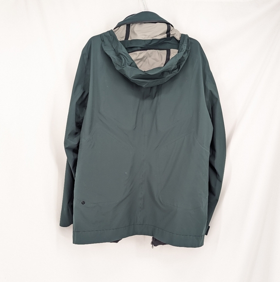 Lululemon Green Hooded Rain Jacket Shell Mens Size L Gorpcore Spring Waterproof - Picture 4 of 16
